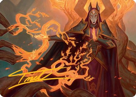 Abzan Devotee Art Card (10/54) (Gold-Stamped Signature) (AATDM-010) - Art Series: Tarkir: Dragonstorm