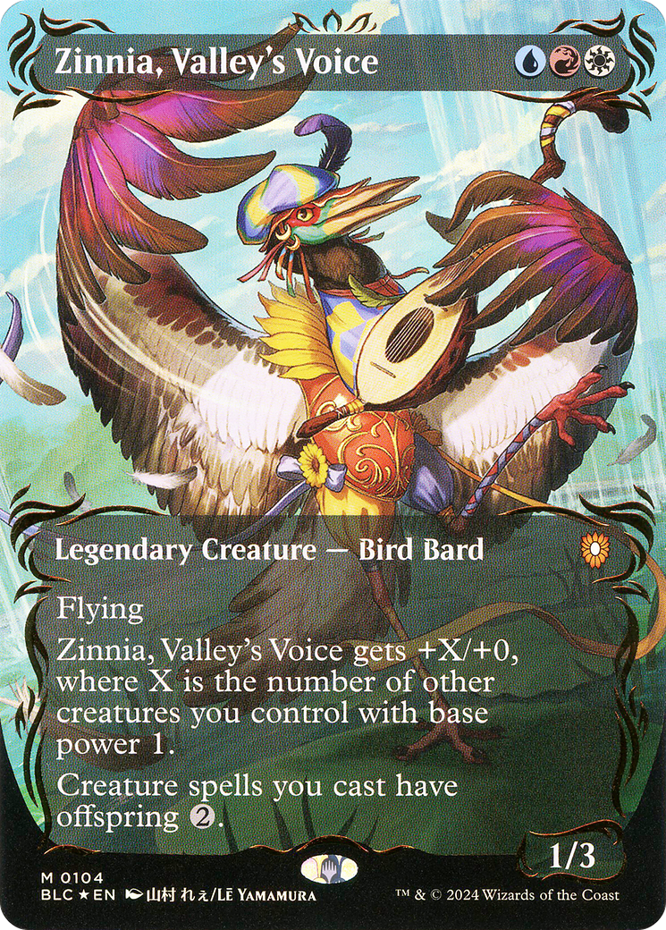 Zinnia, Valley's Voice (BLC-104) - Bloomburrow Commander (Borderless) Foil