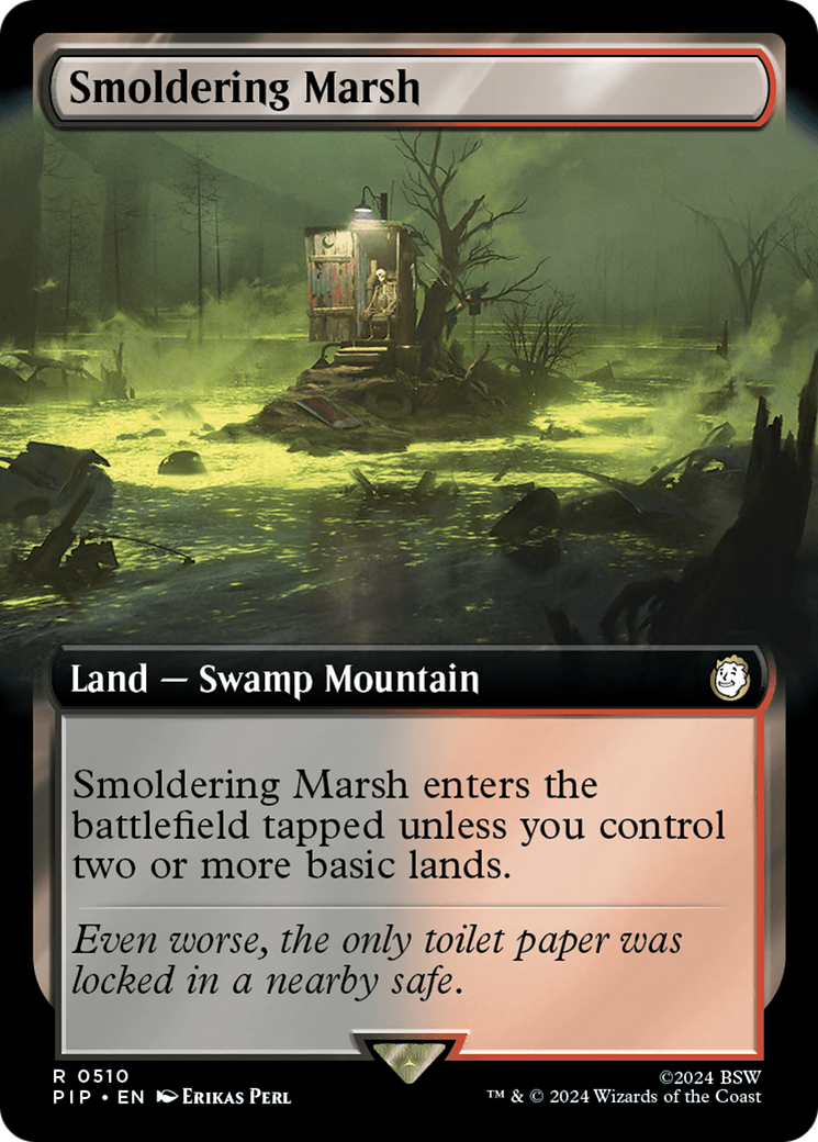Smoldering Marsh (Extended Art) (PIP-510) - Fallout: (Extended Art) Foil