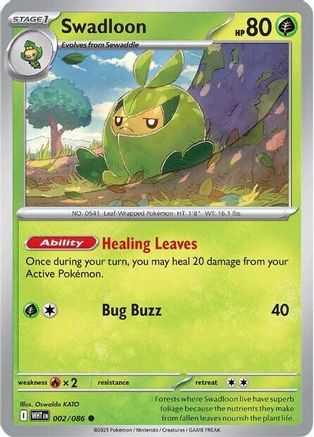 Swadloon 002/086 - Reverse Holofoil SV White Flare - Common