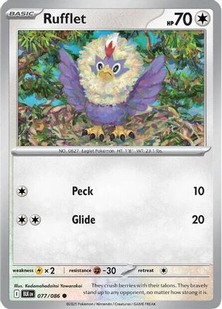 Rufflet 077/086 - Reverse Holofoil SV Black Bolt - Common