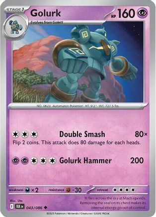 Golurk 043/086 SV Black Bolt - Uncommon