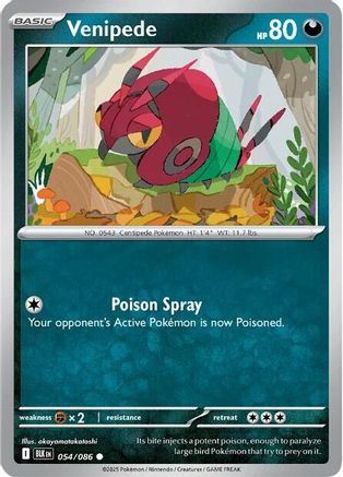 Venipede 054/086 - Reverse Holofoil SV Black Bolt - Common