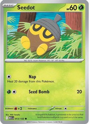 Seedot 013 - Reverse Holofoil ME01 Mega Evolution - Common