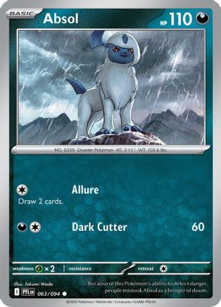Absol 063/094 - Reverse Holofoil ME02 Phantasmal Flames - Common