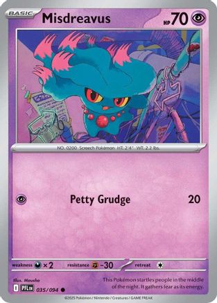 Misdreavus 035/094 - Reverse Holofoil ME02 Phantasmal Flames - Common