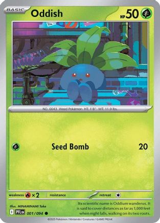 Oddish 001/094 - Reverse Holofoil ME02 Phantasmal Flames - Common