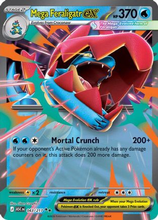 Mega Feraligatr ex 043/217 - Holofoil ME Ascended Heroes - Double Rare