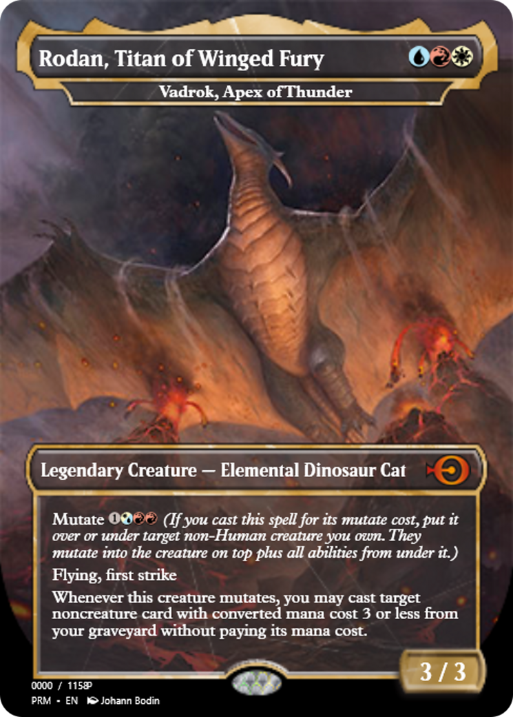 Vadrok, Apex of Thunder (PRM-80907) - Magic Online Promos / Rodan, Titan of Winged Fury
