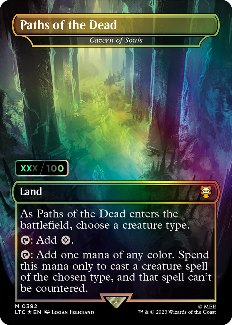 Paths of the Dead - Cavern of Souls (Serial Numbered) (LTC-392Z) - Tales of Middle-earth Commander / Paths of the Dead (Borderless) Foil