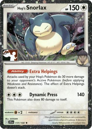 Hop's Snorlax 117/159 - Holofoil Prize Pack Series Cards - Rare