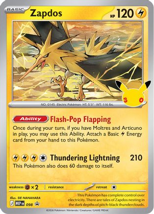 Zapdos 098 - Holofoil ME Mega Evolution Promo - Promo