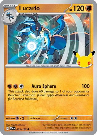 Lucario 083 - Holofoil ME 30th Celebration - Common