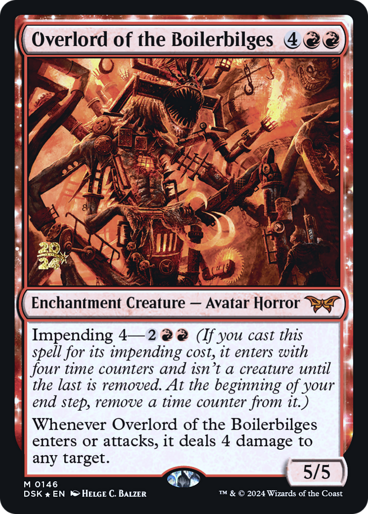 Overlord of the Boilerbilges (PRE-146S) - Duskmourn: House of Horror Promos: (enchantment) Foil