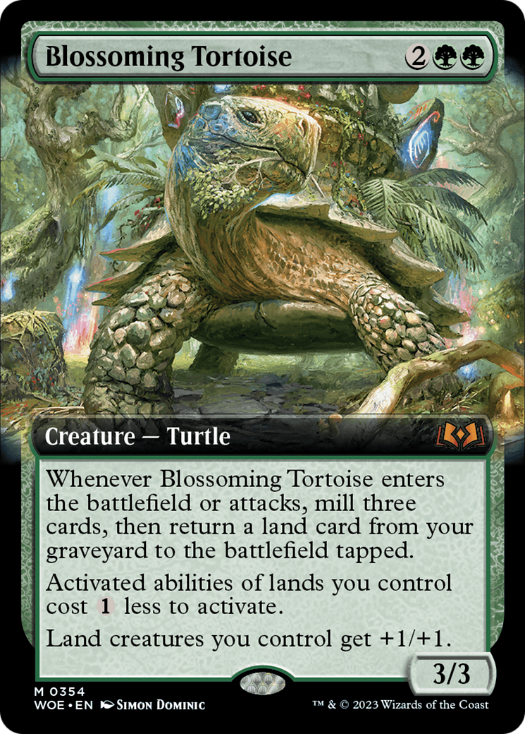Blossoming Tortoise (Extended Art) (WOE-354) - Wilds of Eldraine: (Extended Art) Foil