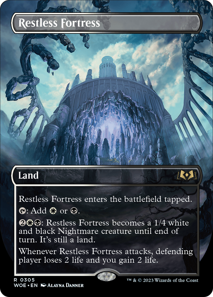 Restless Fortress (Borderless) (WOE-305) - Wilds of Eldraine (Borderless) Foil