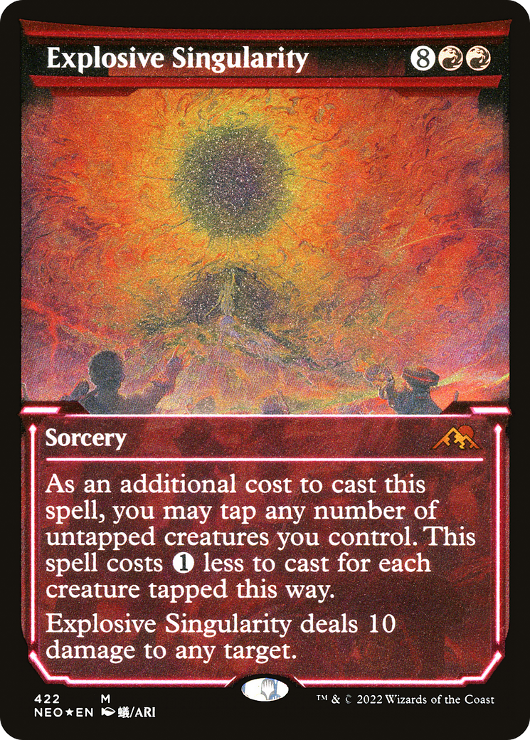 Explosive Singularity (NEO-422) - Kamigawa: Neon Dynasty: (Showcase) Etched Foil