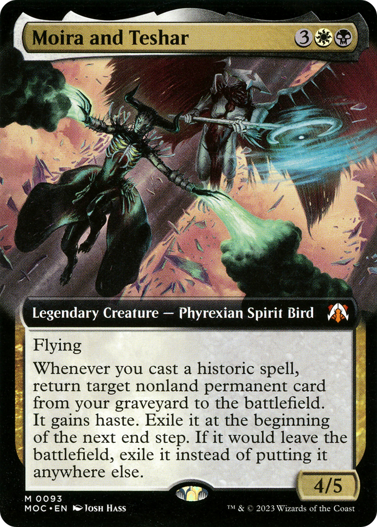 Moira and Teshar (Extended Art) (MOC-093) - March of the Machine Commander: (Extended Art) Foil
