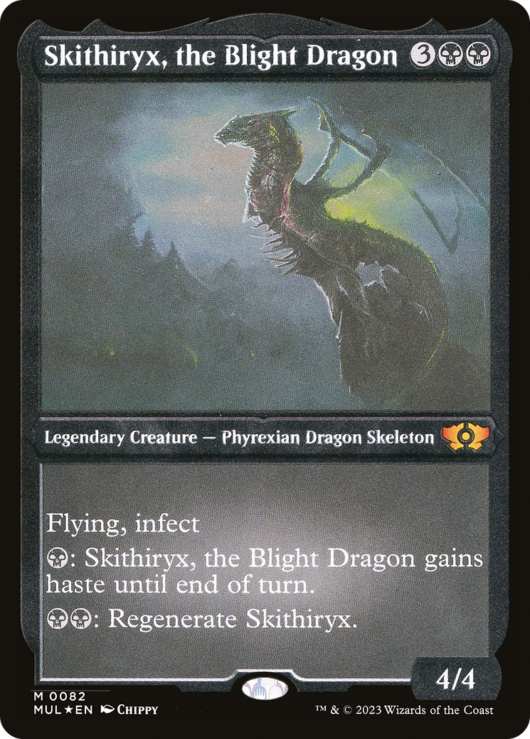 Skithiryx, the Blight Dragon (Foil Etched) (MUL-082) - Multiverse Legends Etched Foil