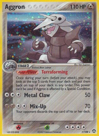 Aggron 001 - Reverse Holofoil Power Keepers - Holo Rare