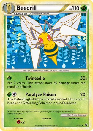 Beedrill 012 - Reverse Holofoil Unleashed - Rare