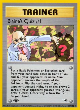 Blaine's Quiz #1 097/132 - Unlimited Gym Heroes - Rare