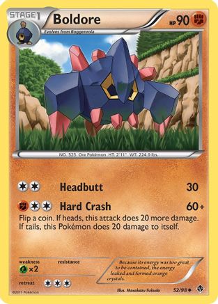 Boldore (52) 052 - Reverse Holofoil Emerging Powers - Uncommon
