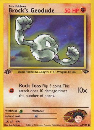 Brock's Geodude 068/132 - 1st Edition Gym Challenge - Common