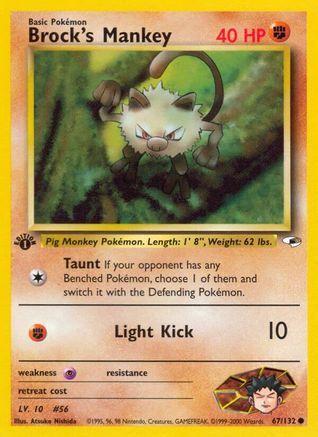 Brock's Mankey (67) 067/132 - Unlimited Gym Heroes - Common