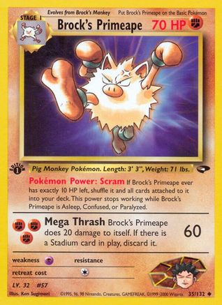 Brock's Primeape 035/132 - Unlimited Gym Challenge - Uncommon