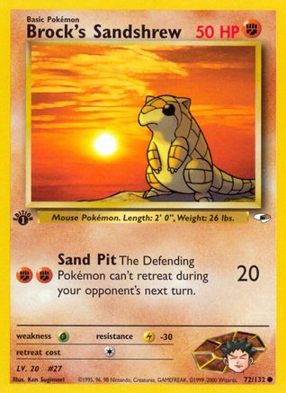 Brock's Sandshrew (72) 072/132 - 1st Edition Gym Heroes - Common