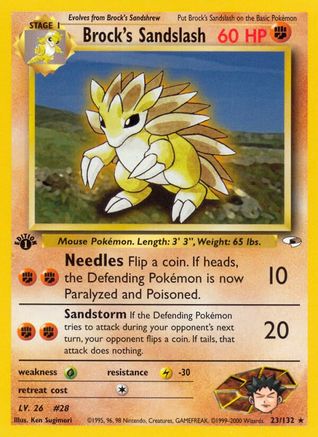 Brock's Sandslash 023/132 - Unlimited Gym Heroes - Rare
