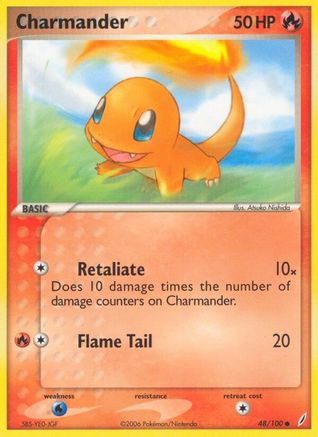 Charmander 048/100 - Reverse Holofoil Crystal Guardians - Common