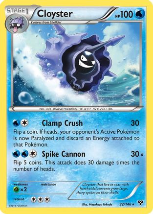 Cloyster 032 - Reverse Holofoil XY Base Set - Rare