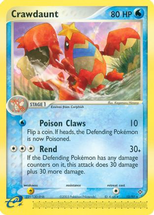 Crawdaunt 013/97 - Reverse Holofoil Dragon - Rare
