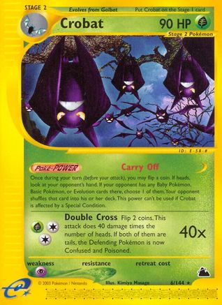 Crobat (6) 006 - Reverse Holofoil Skyridge - Rare