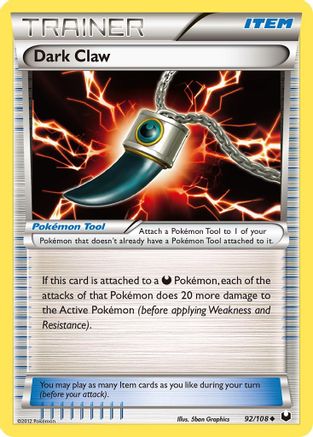 Dark Claw 092/108 - Reverse Holofoil Dark Explorers - Uncommon