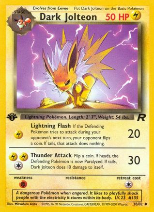 Dark Jolteon 038/82 - Unlimited Team Rocket - Uncommon