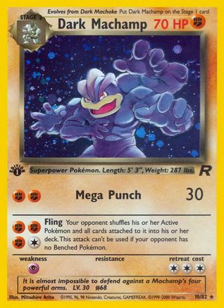 Dark Machamp (10) 010/82 - 1st Edition Holofoil Team Rocket - Holo Rare