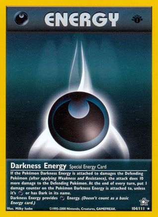 Darkness Energy 104/111 - 1st Edition Neo Genesis - Rare