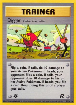 Digger (Rocket's Secret Machine) 075/82 - 1st Edition Team Rocket - Uncommon