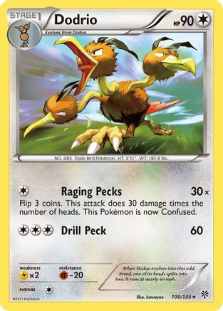 Dodrio 100 - Reverse Holofoil Plasma Storm - Rare