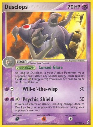 Dusclops 017/100 - Reverse Holofoil Crystal Guardians - Rare