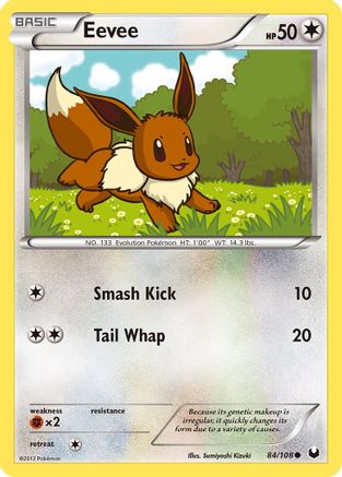 Eevee (84) 084/108 - Reverse Holofoil Dark Explorers - Common