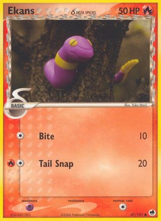 Ekans (Delta Species) 047/101 - Reverse Holofoil Dragon Frontiers - Common