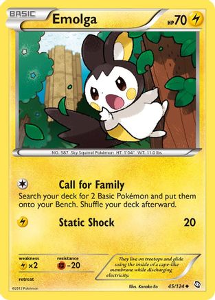 Emolga 045 - Reverse Holofoil Dragons Exalted - Uncommon