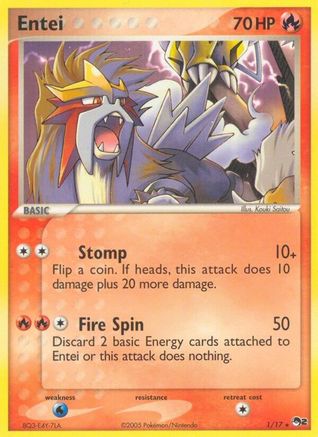 Entei 001 - Holofoil POP Series 2 - Rare