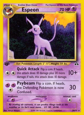 Espeon (20) 020/75 - 1st Edition Neo Discovery - Rare