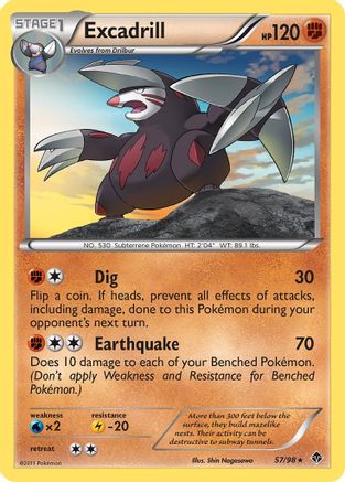 Excadrill (57) 057 - Reverse Holofoil Emerging Powers - Rare