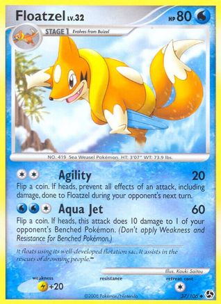 Floatzel 037 - Reverse Holofoil Great Encounters - Uncommon